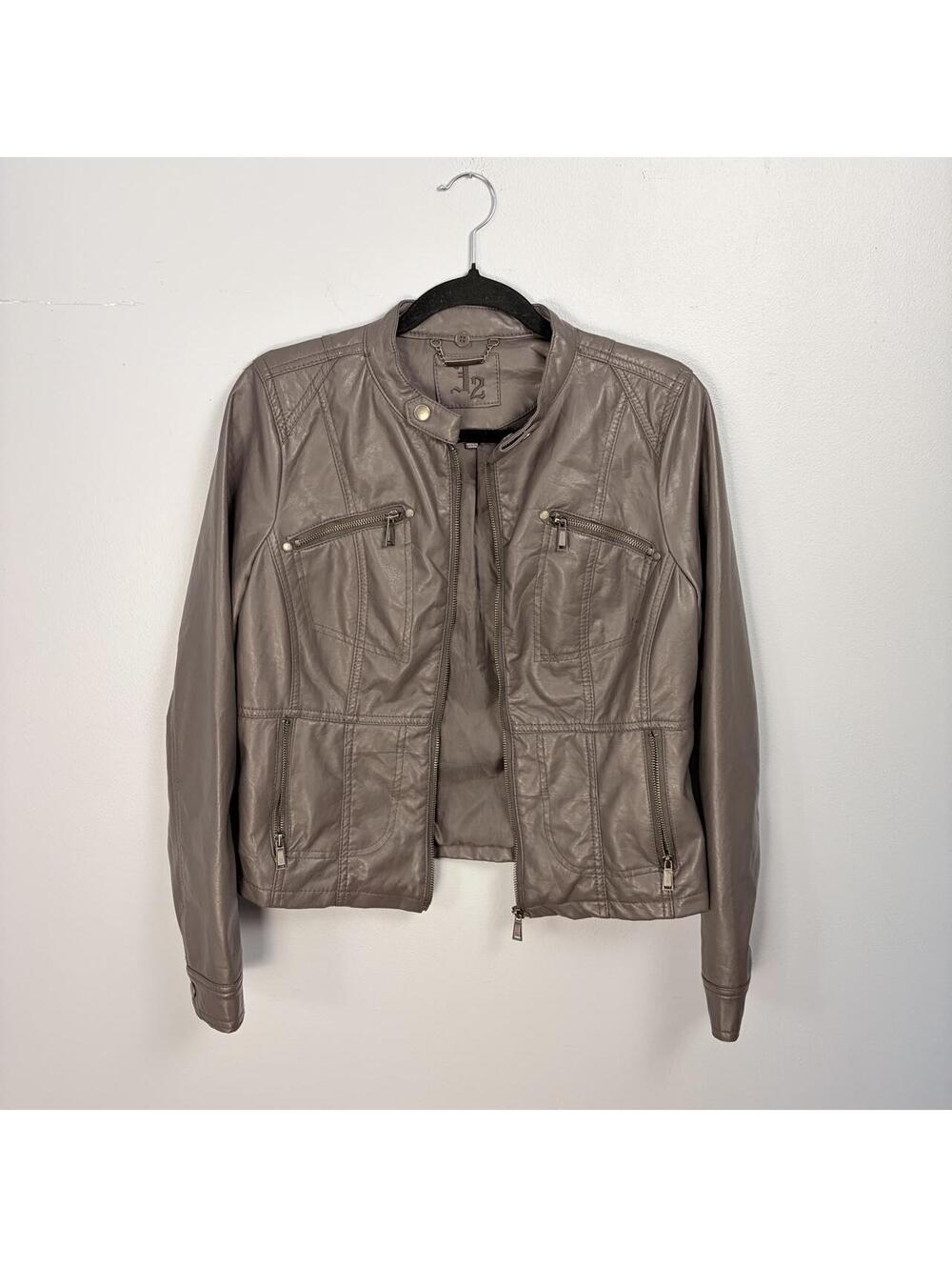 J2 by Jou Jou Women’s Faux Leather Moto Jacket – Large